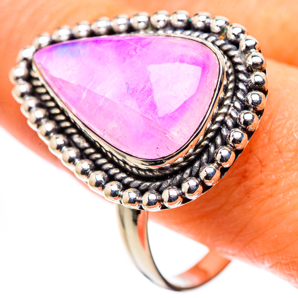 Large Pink Moonstone Ring Size 13 (925 Sterling Silver) RING136182