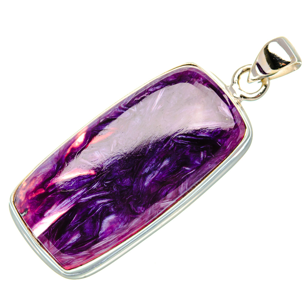 Charoite Pendant 1 7/8" (925 Sterling Silver) PD37451