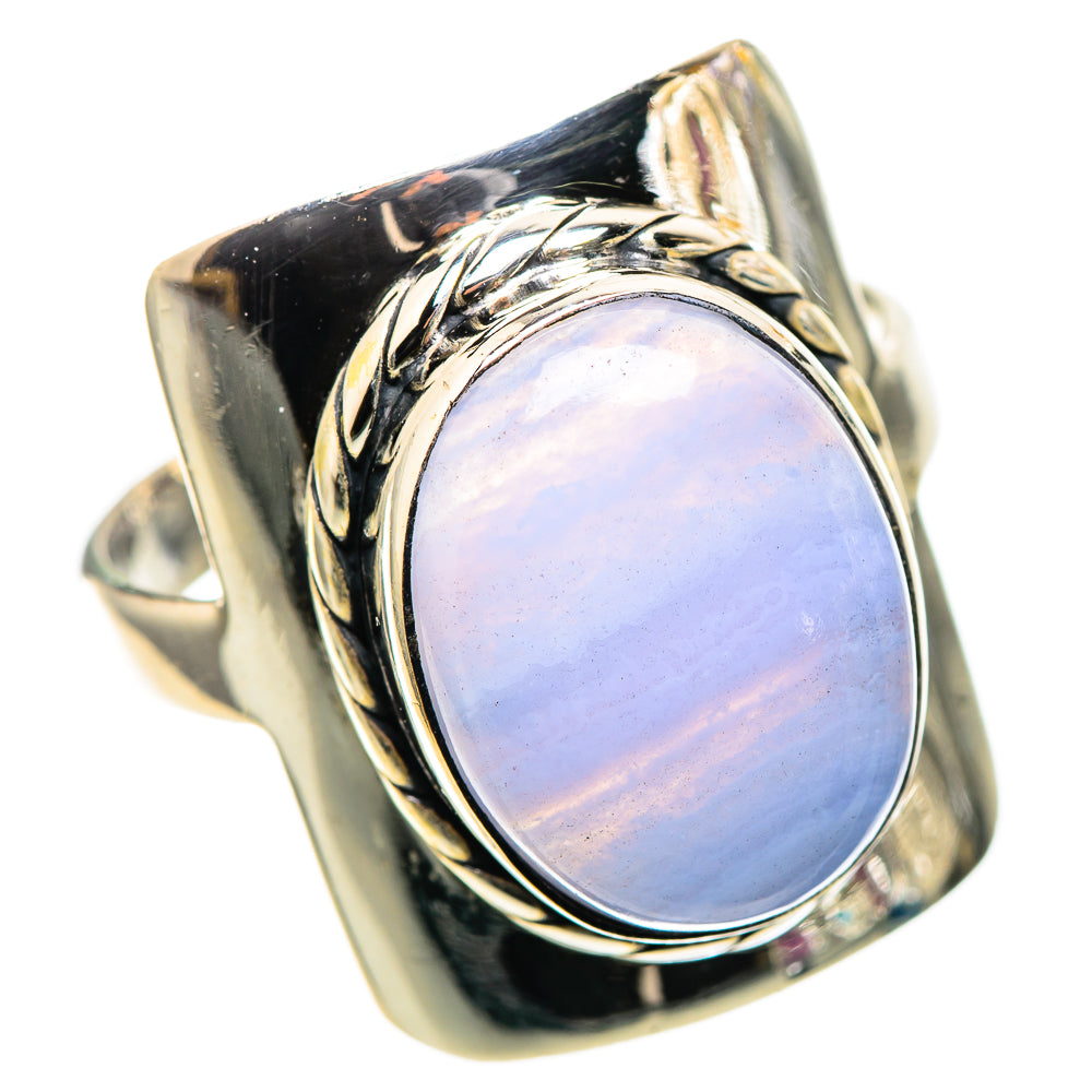 Blue Lace Agate 925 Sterling Silver Ring Size 10.5 (925 Sterling Silver) RING137707