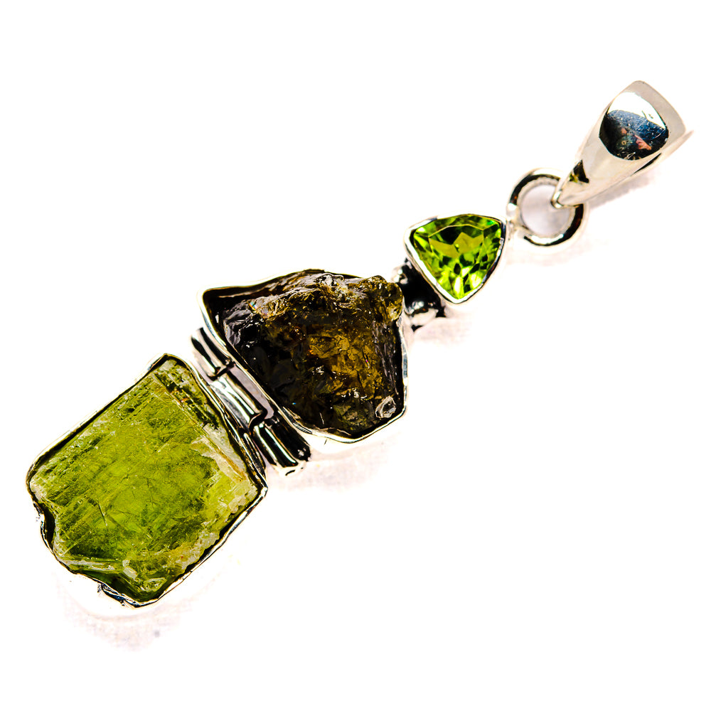 Rough Peridot Pendant 1 3/4" (925 Sterling Silver) PD36761