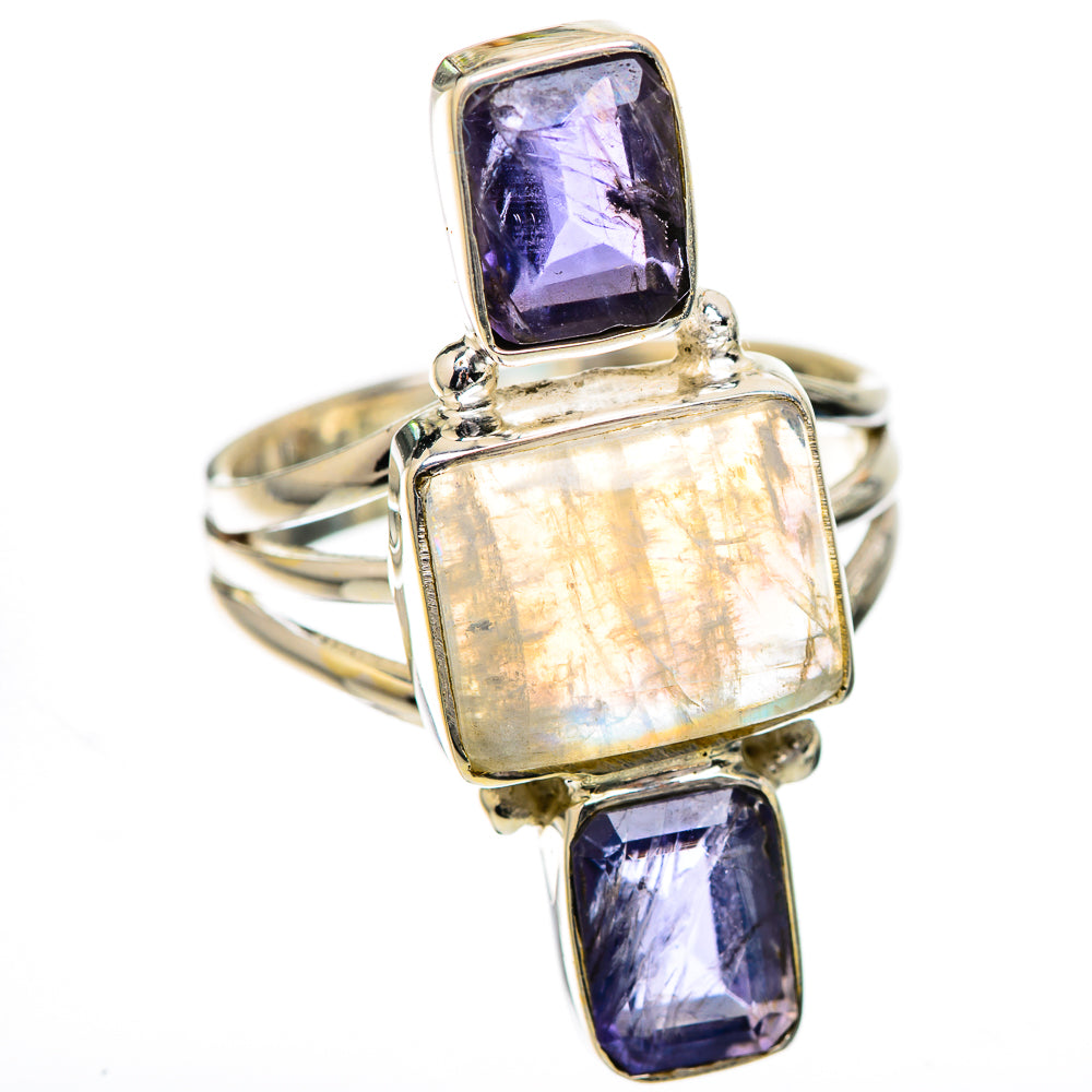 Rainbow Moonstone, Tanzanite Ring Size 8.5 (925 Sterling Silver) RING135803