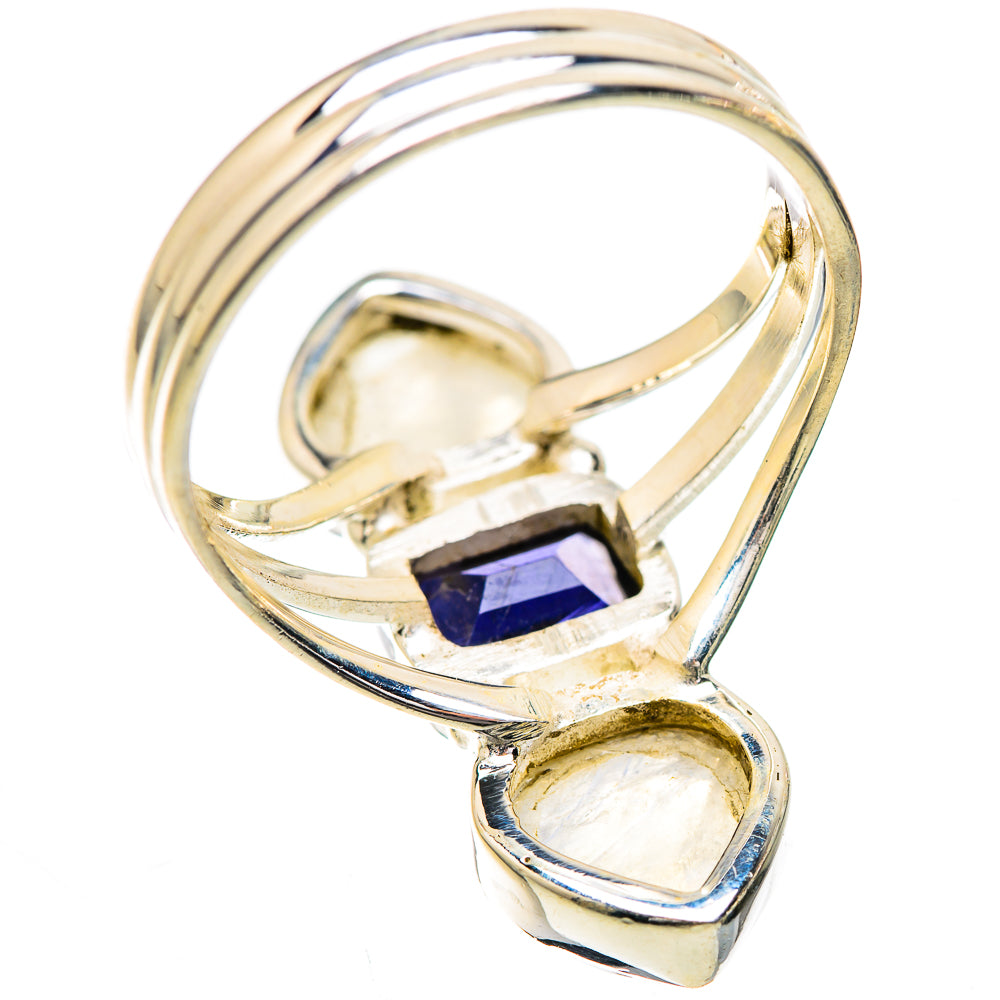 Faceted Tanzanite, Rainbow Moonstone Ring Size 10 (925 Sterling Silver) RING135855