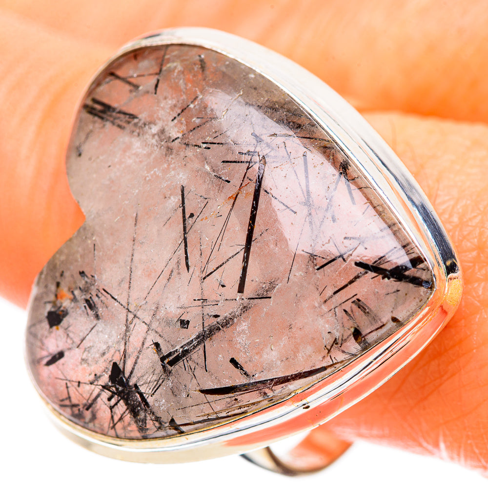 Large Tourmalinated Quartz Ring Size 10.75 (925 Sterling Silver) RING135337