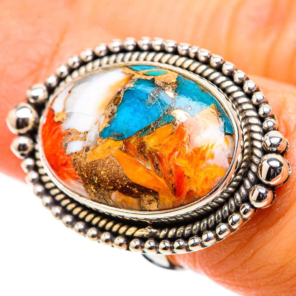 Anasilvercos Spiny Oyster Turquoise Ring Size 6.25 (925 Sterling Silver)