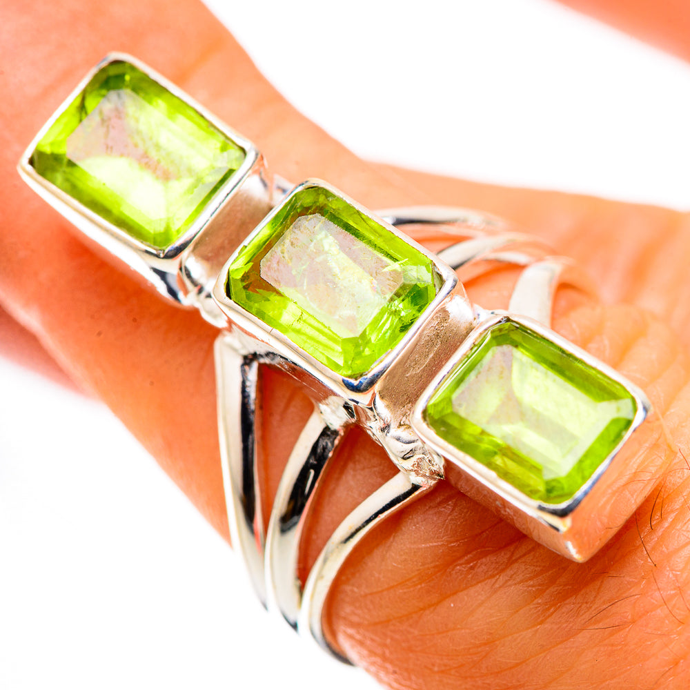 Anasilvercos Peridot Ring Size 7.5 (925 Sterling Silver)