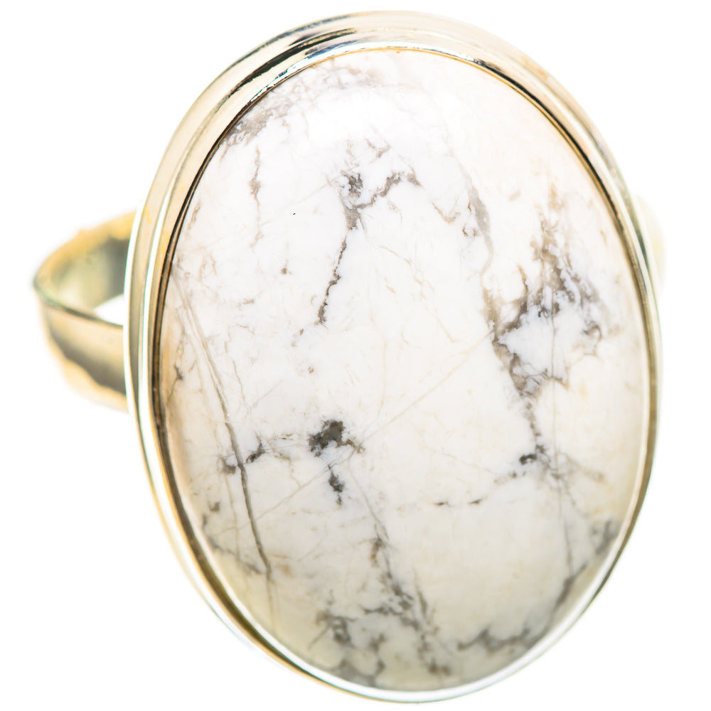 Large Howlite 925 Sterling Silver Ring Size 12.5 Ana Co R136354