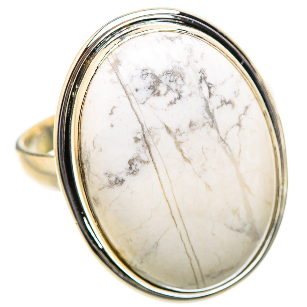 Large Howlite Ring Size 13.5 (925 Sterling Silver) RING135366