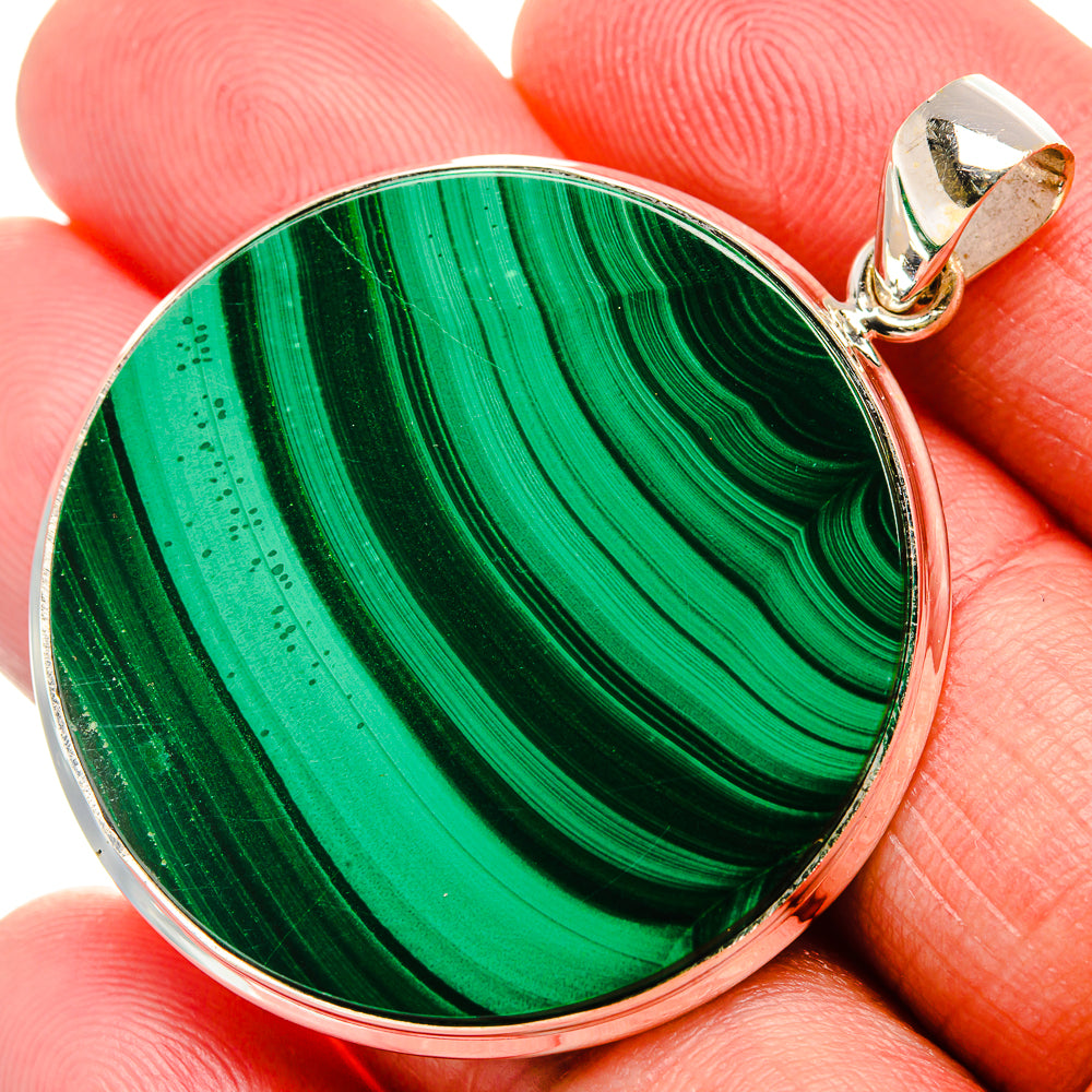 Malachite Pendant 2" (925 Sterling Silver) PD37059