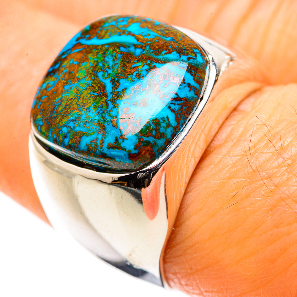 Anasilvercos Shattuckite Ring Size 7.25 (925 Sterling Silver)