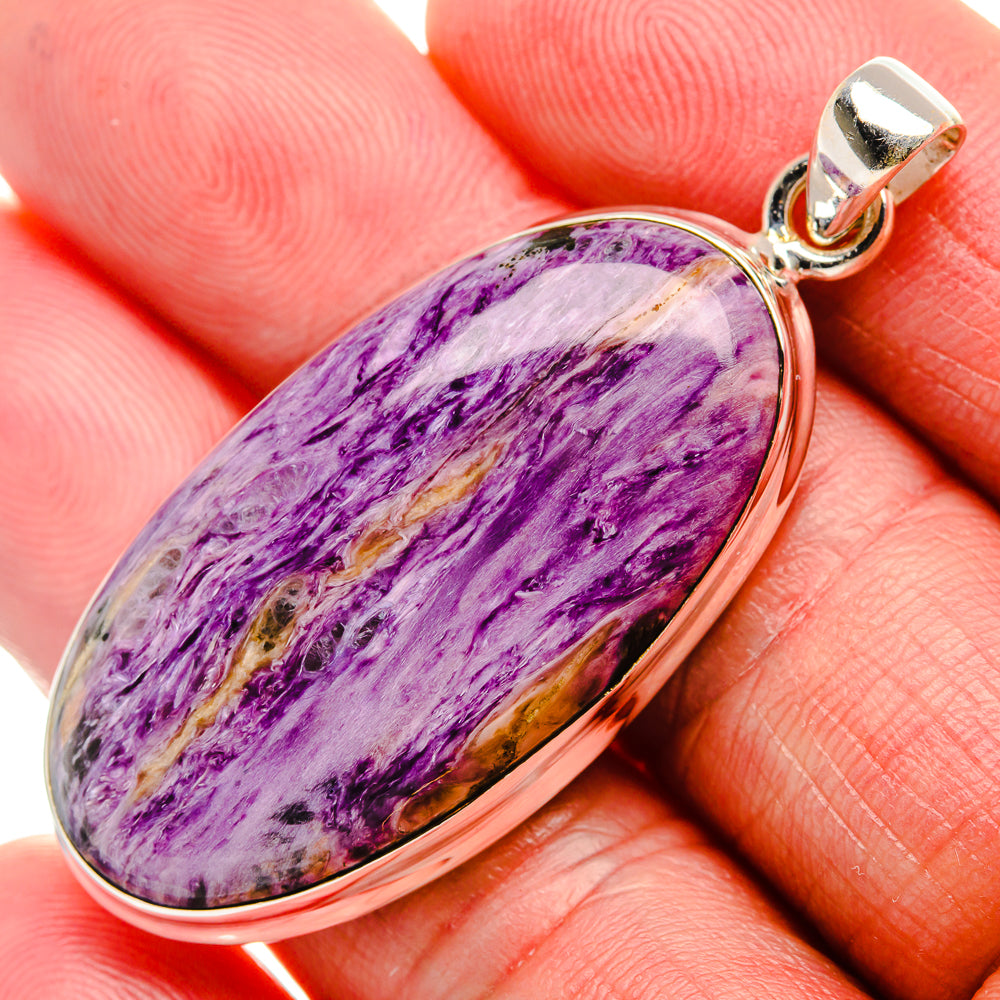Charoite Pendant 2" (925 Sterling Silver) PD37457