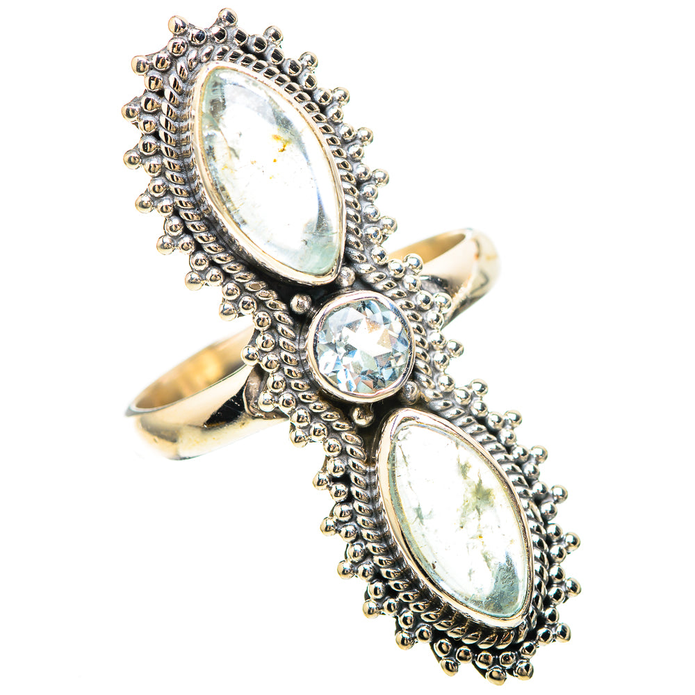 Large Natural Aquamarine, Blue Topaz 925 Sterling Silver Ring Size 9.75 (925 Sterling Silver) RING137341