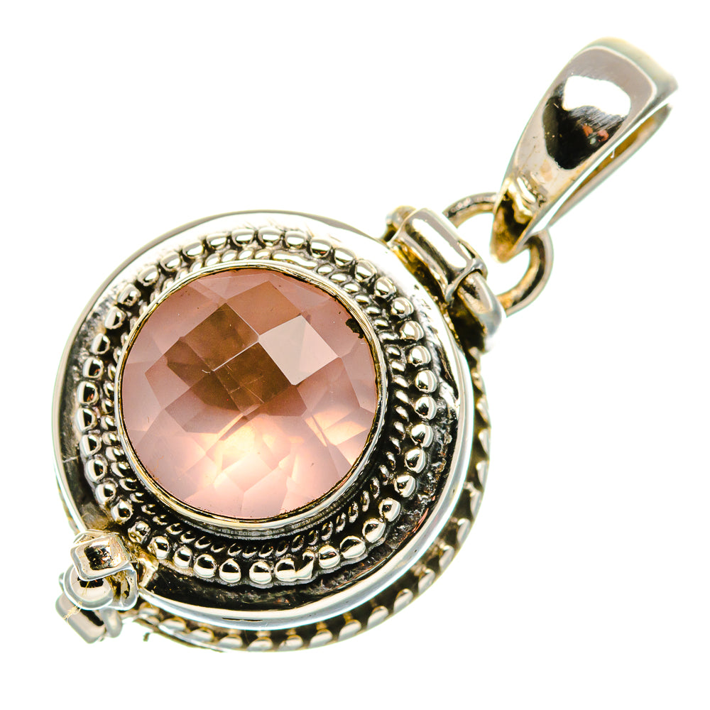 Poison Rose Quartz 925 Sterling Silver Pendant 1 1/4" (925 Sterling Silver) PD37667