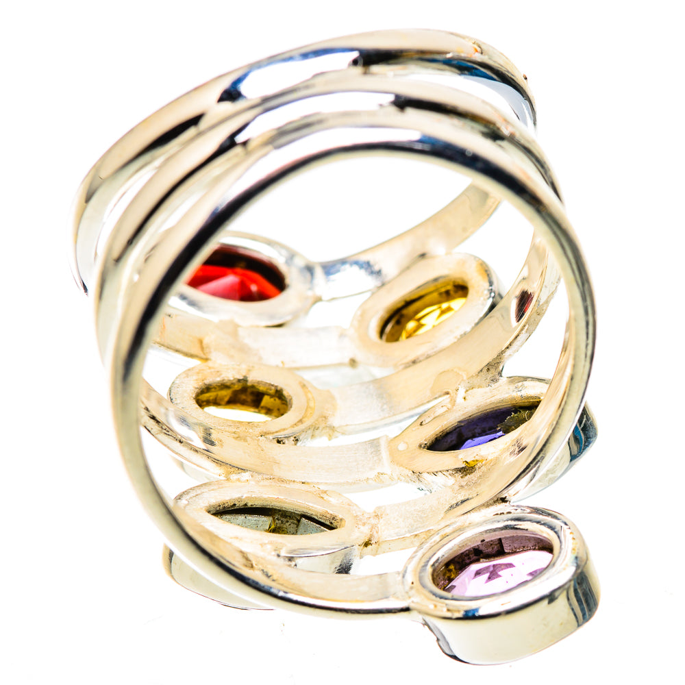Large Garnet, Amethyst, Citrine, Tanzanite, Blue Topaz Ring Size 8.25 (925 Sterling Silver) RING136155