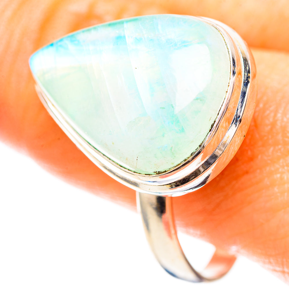 Large Green Moonstone Ring Size 11.75 (925 Sterling Silver) RING136536