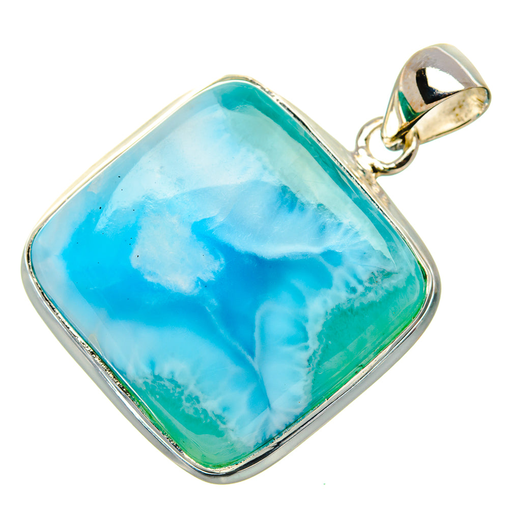 Larimar Pendant 1 3/8" (925 Sterling Silver) PD37102