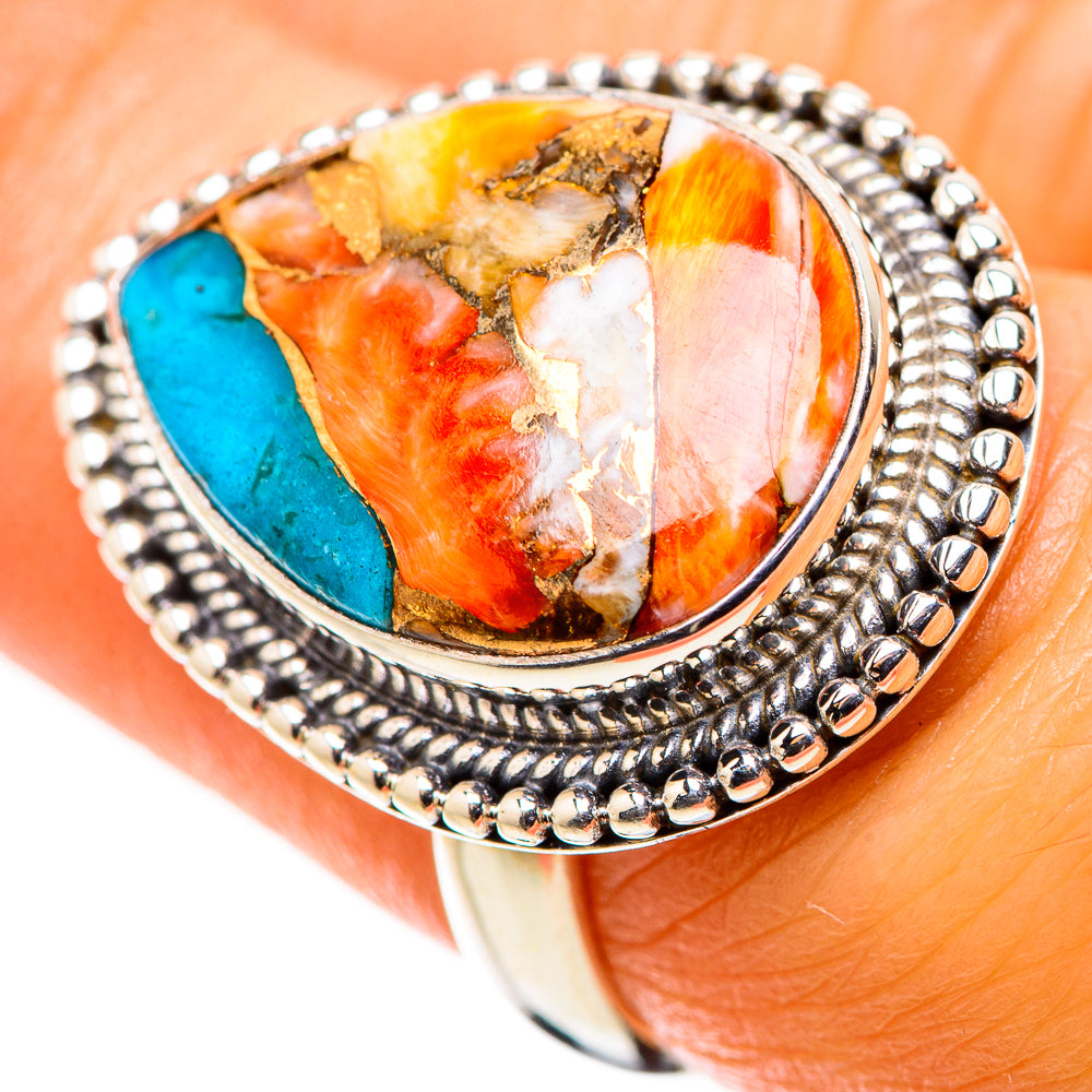 Spiny Oyster Turquoise Ring Size 7.25 (925 Sterling Silver) RING134890