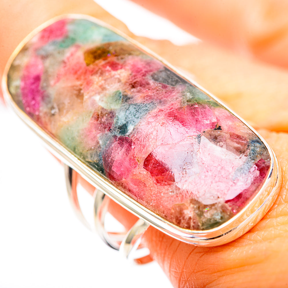 Gigantic Natural Tourmaline Ring Size 10.75 (925 Sterling Silver) RING137128