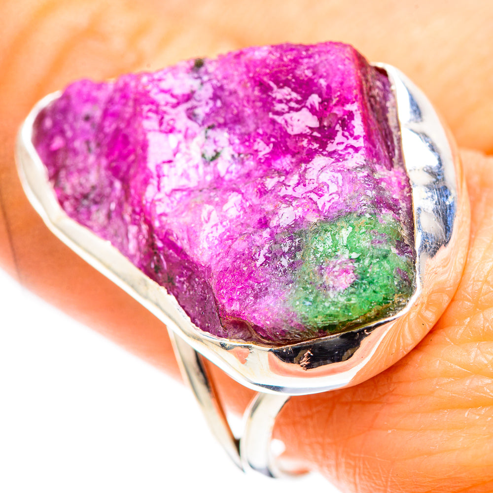 Large Rough Ruby Zoisite 925 Sterling Silver Ring Size 9.25 (925 Sterling Silver) RING137551