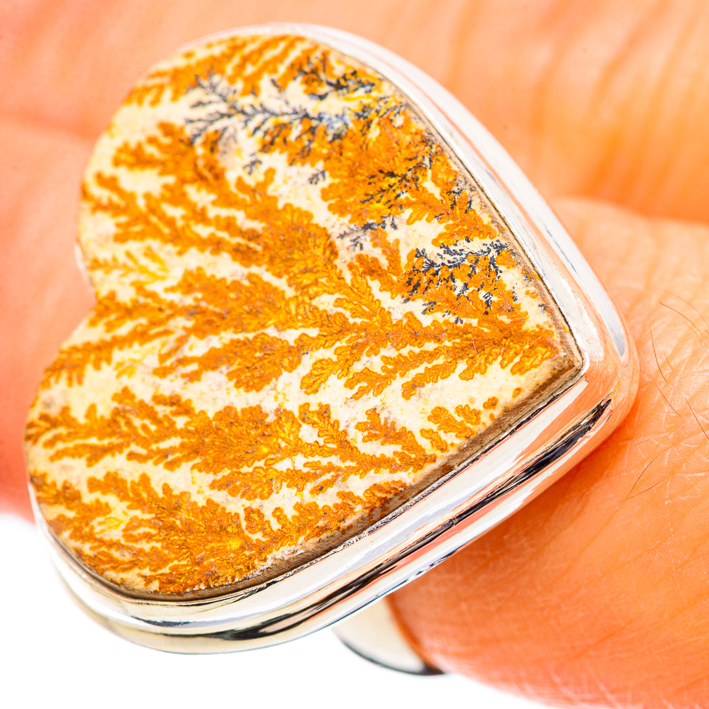 Large Psilomelane Dendrite Agate 925 Sterling Silver Ring Size 7 Ana Co R135383