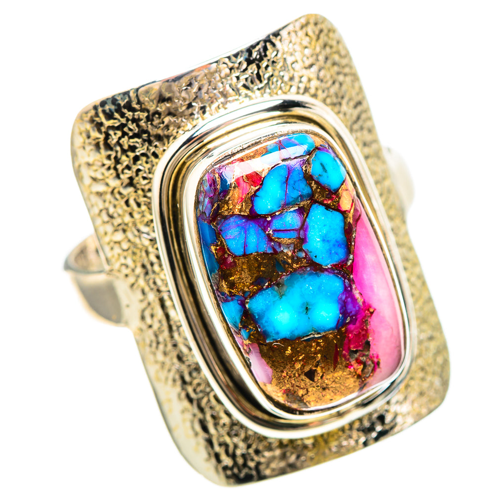 Kingman Pink Dahlia Turquoise Ring Size 9.5 (925 Sterling Silver) RING136990