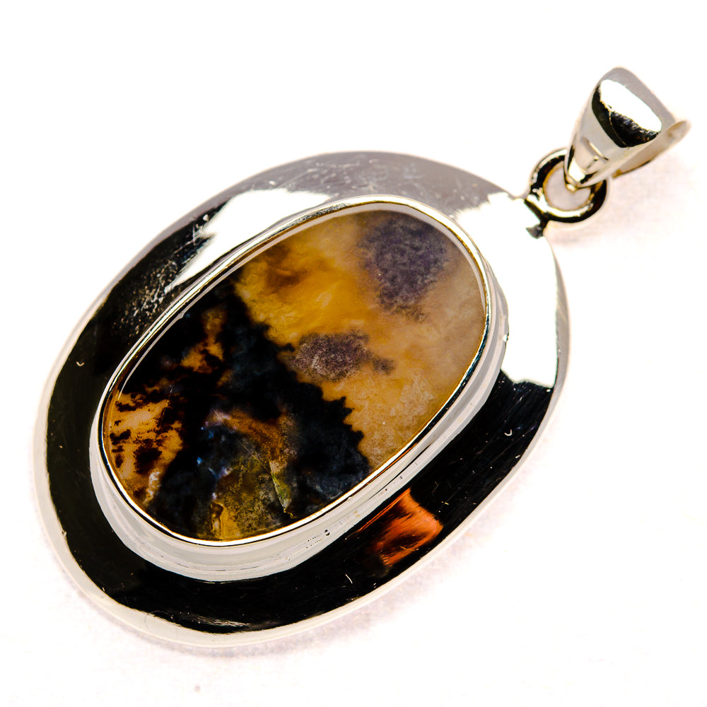 Scenic Dendritic Agate 925 Sterling Silver Pendant 1 5/8" Ana Co P37082