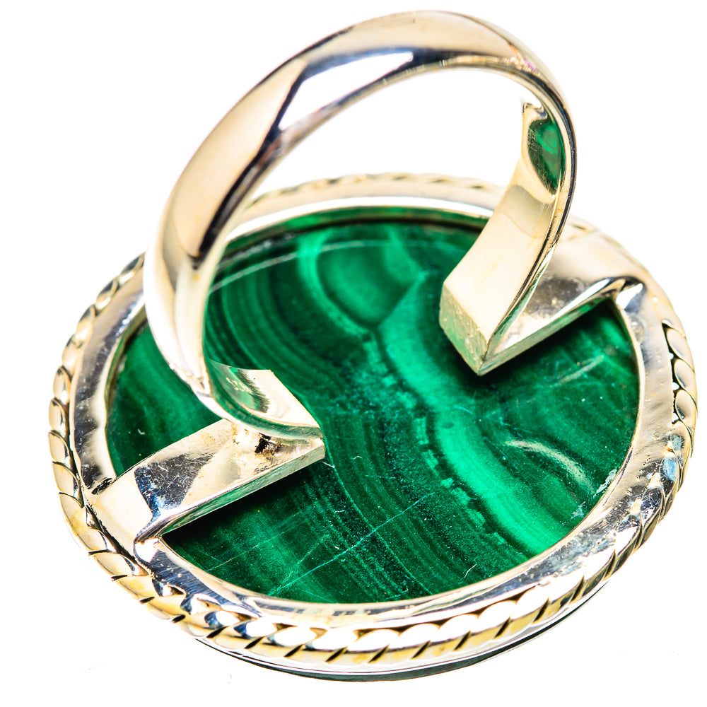 Huge Malachite Ring Size 7.5 (925 Sterling Silver) RING135910