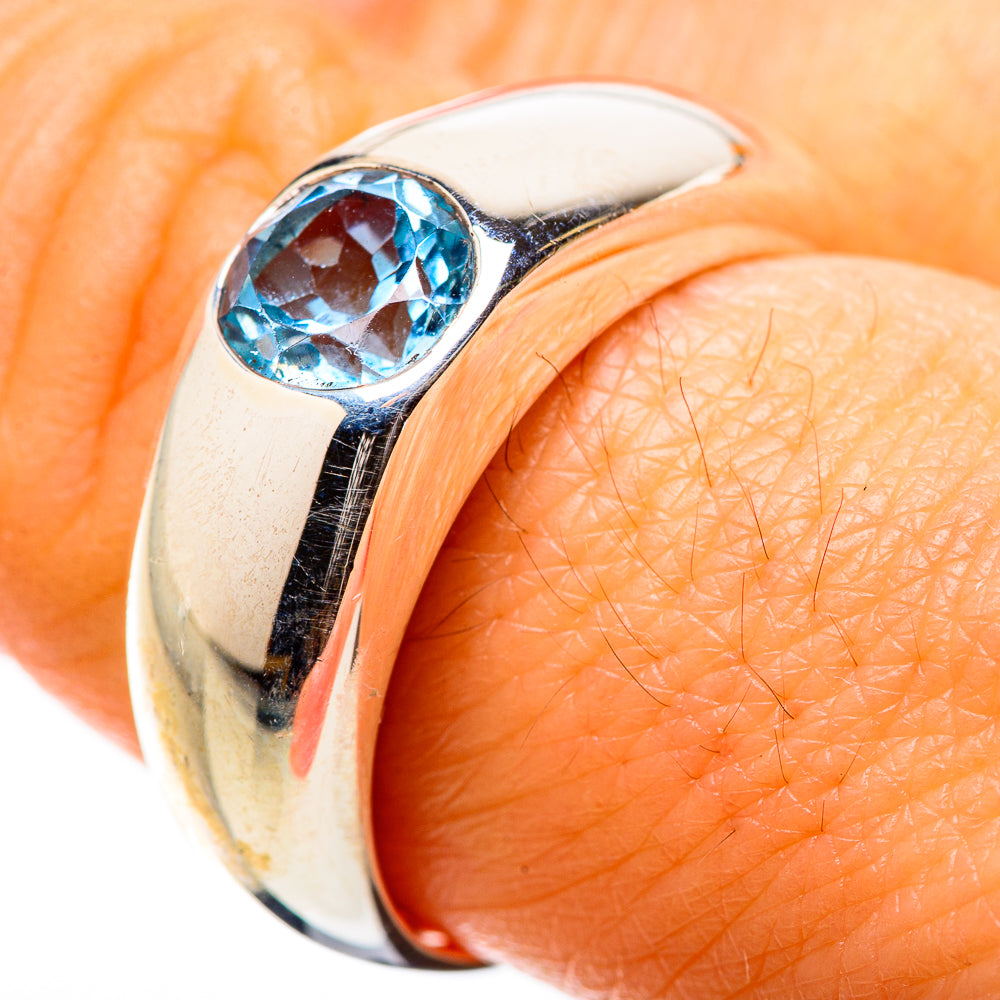Anasilvercos Blue Topaz Ring Size 9 (925 Sterling Silver)