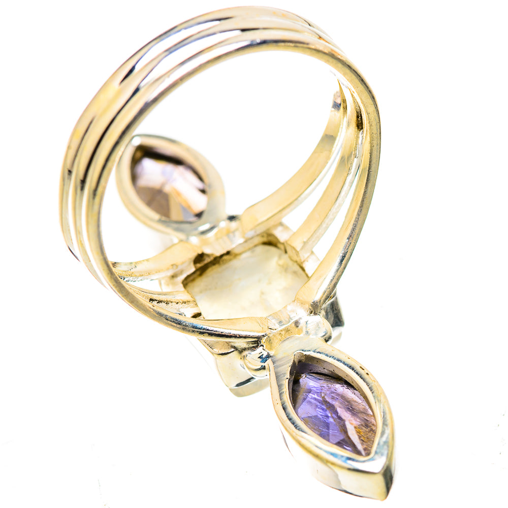 Faceted Tanzanite, Rainbow Moonstone Ring Size 8 (925 Sterling Silver) RING135462
