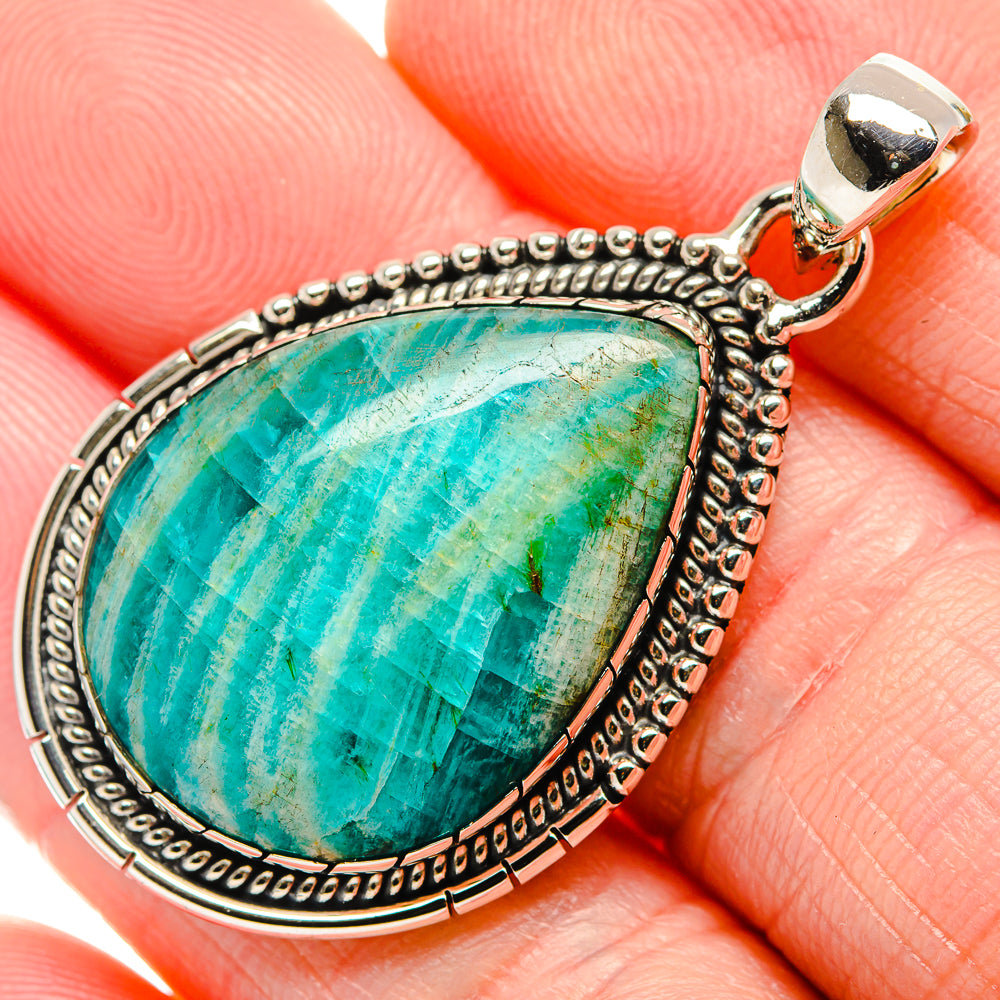 Amazonite Pendant 1 3/4" (925 Sterling Silver) PD36300