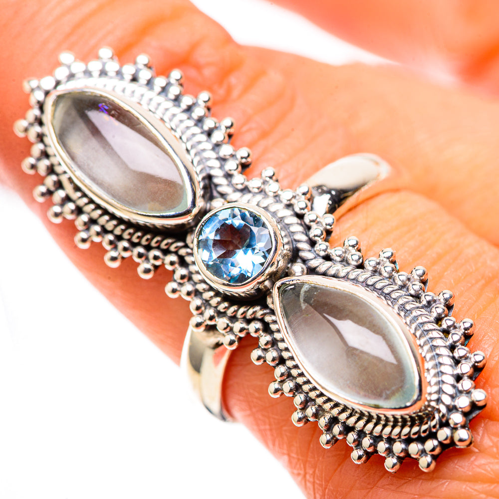 Large Natural Aquamarine, Blue Topaz 925 Sterling Silver Ring Size 8 (925 Sterling Silver) RING137797