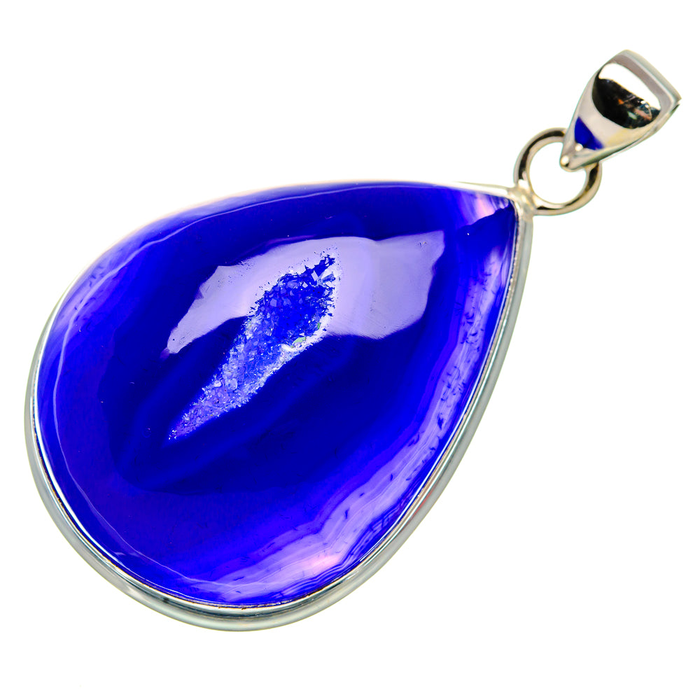 Purple Window Druzy Pendant 2" (925 Sterling Silver) PD37009