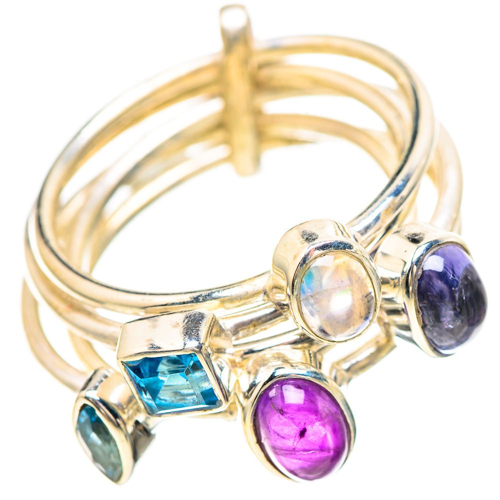 Amethyst, Tanzanite, Blue Topaz, Aquamarine Ring Size 6.25 (925 Sterling Silver) RING136430