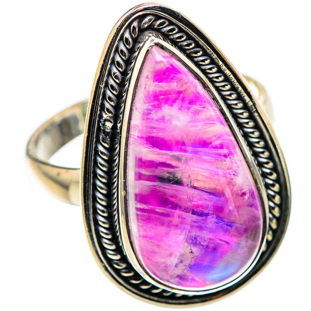 Large Pink Moonstone Ring Size 9.25 (925 Sterling Silver) RING136094