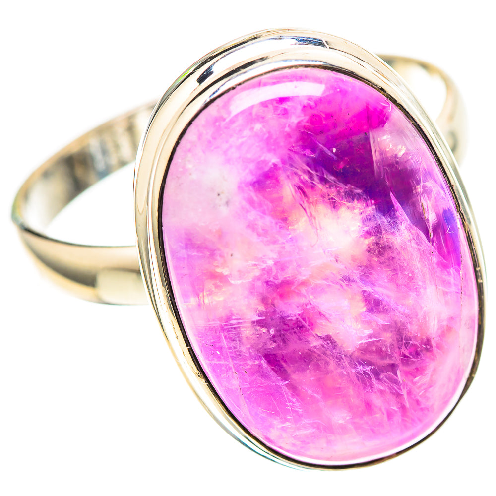 Large Pink Moonstone Ring Size 13.5 (925 Sterling Silver) RING136951