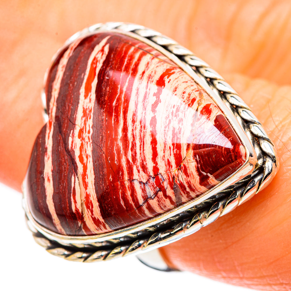 Large Red Jasper Ring Size 7.25 (925 Sterling Silver) RING136089