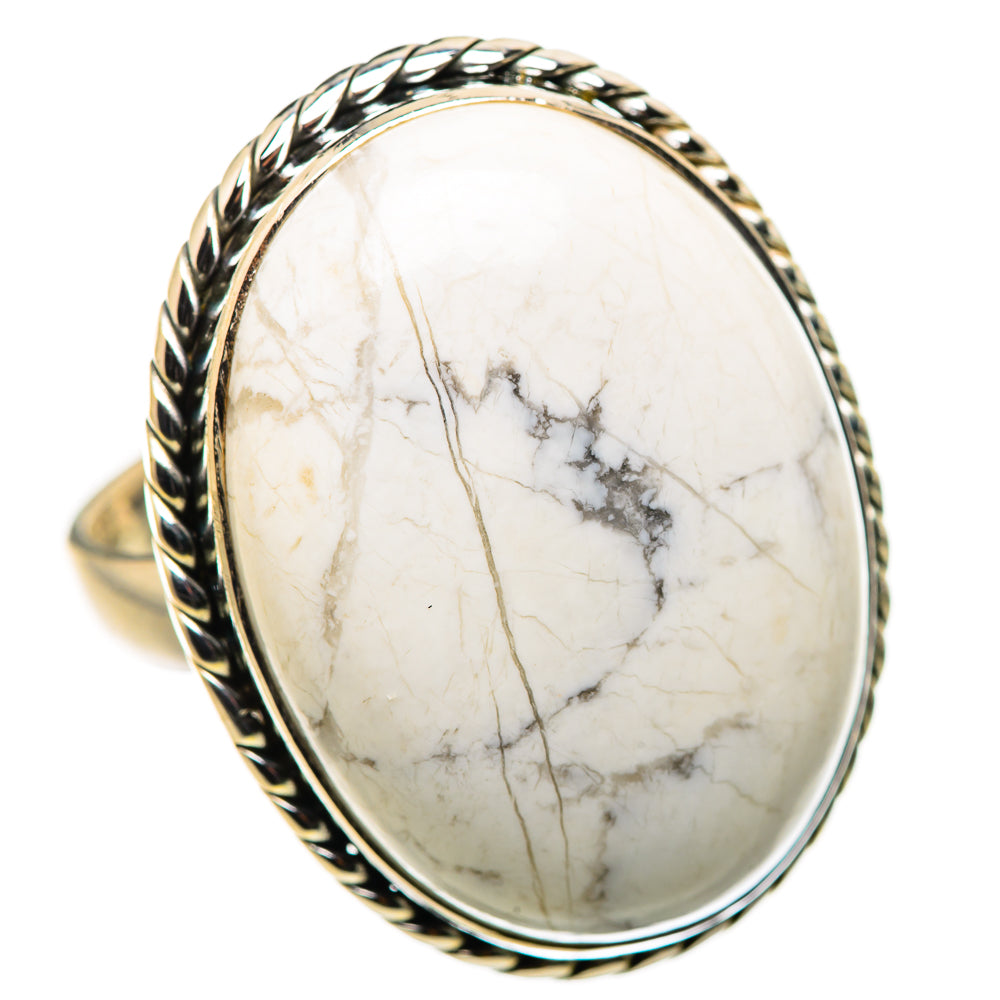 Large Howlite Ring Size 10.75 (925 Sterling Silver) RING134745