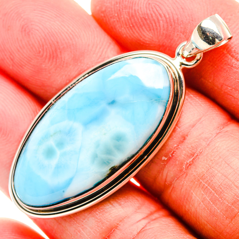 Larimar Pendant 1 7/8" (925 Sterling Silver) PD37362