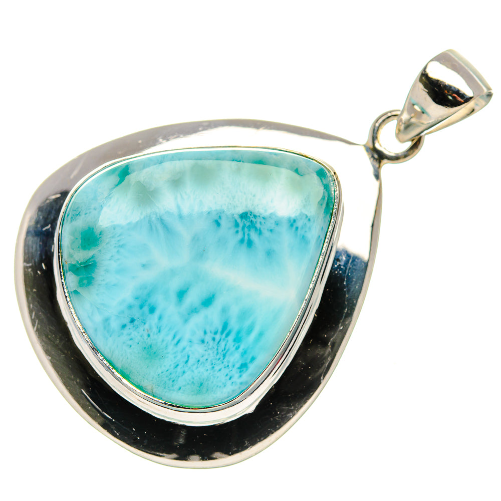 Larimar 925 Sterling Silver Pendant 1 3/4" Ana Co P37075