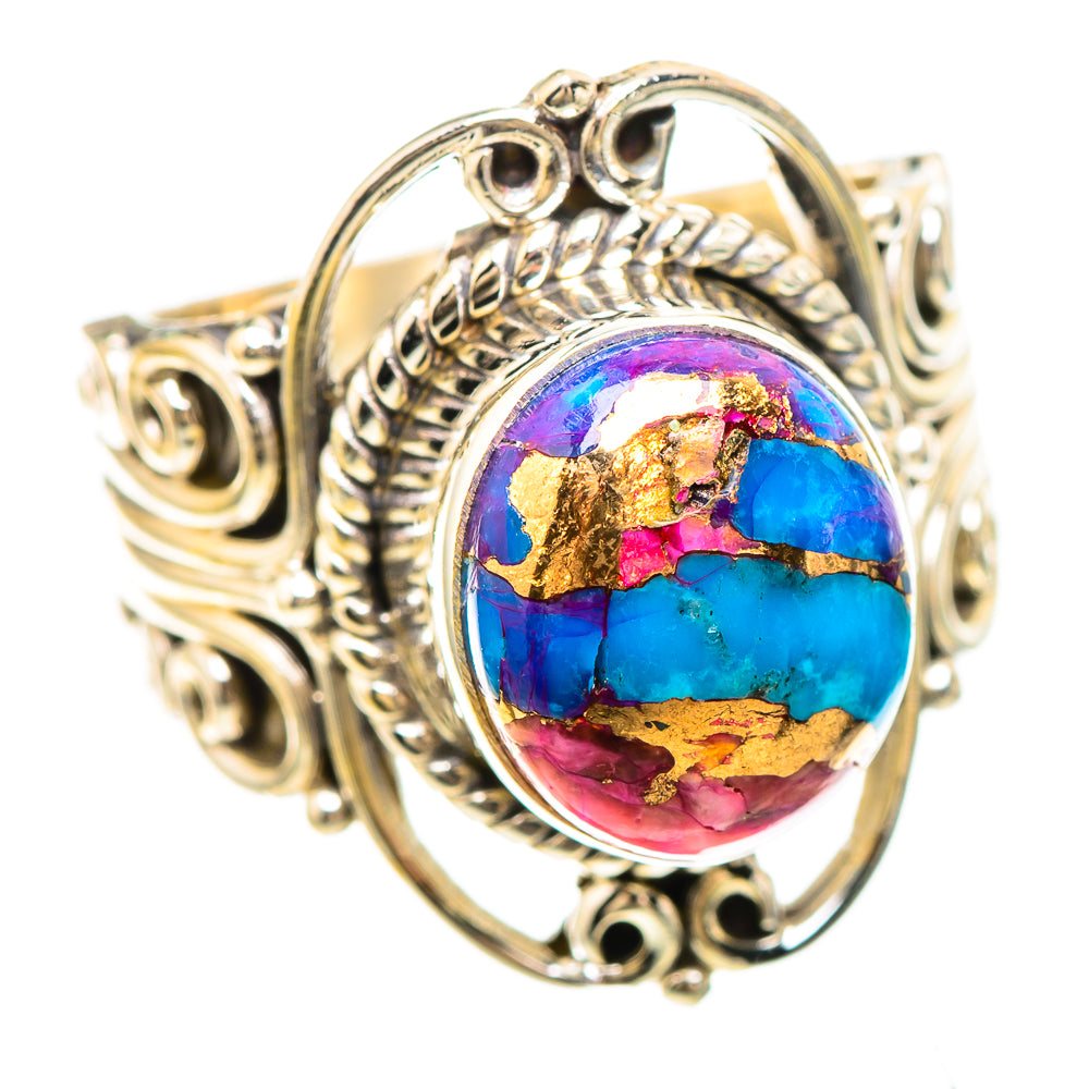 Kingman Pink Dahlia Turquoise 925 Sterling Silver Ring Size 6.75 (925 Sterling Silver) RING137298