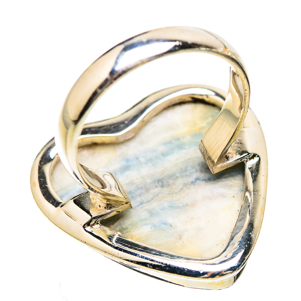 Large Blue Scheelite Ring Size 7.25 (925 Sterling Silver) RING135373