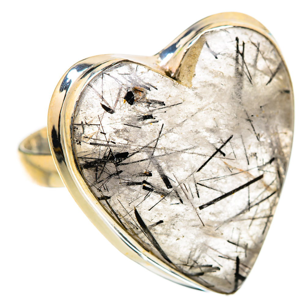 Large Tourmalinated Quartz Ring Size 10.75 (925 Sterling Silver) RING135337