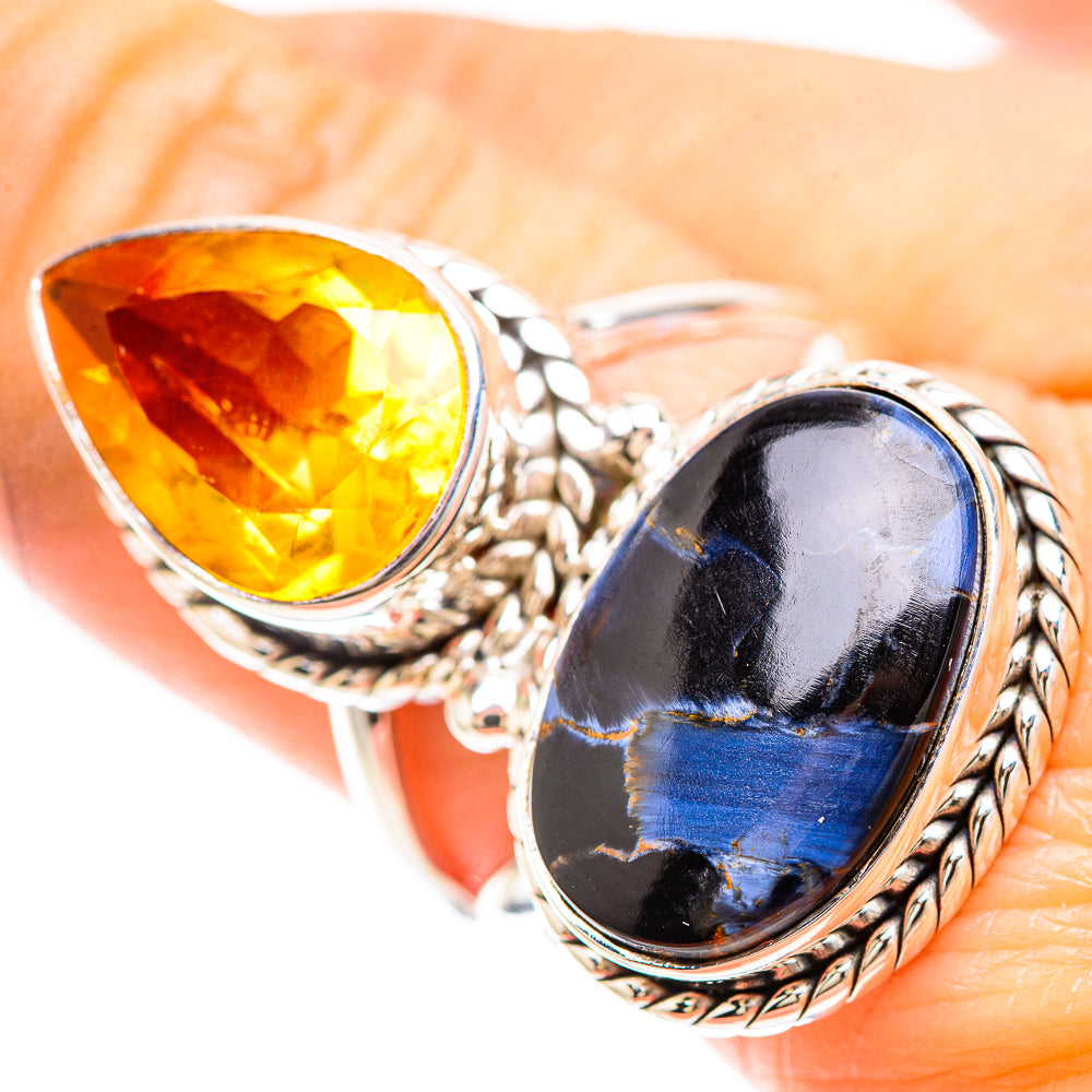 Large Pietersite, Citrine Ring Size 8.75 (925 Sterling Silver) RING137162