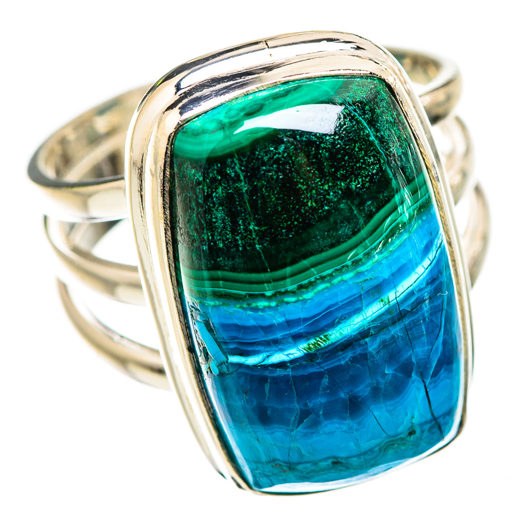 Malachite In Chrysocolla Ring Size 8 (925 Sterling Silver) RING135616