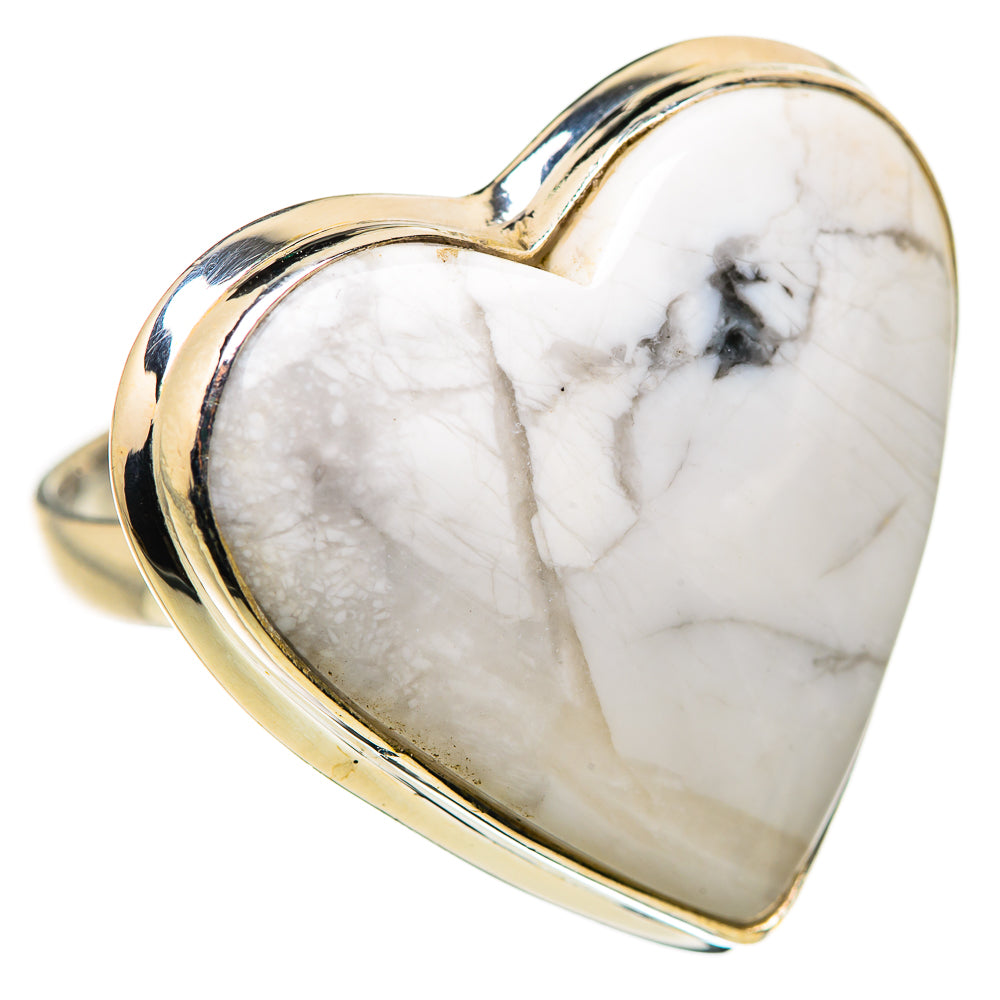 Large Howlite Ring Size 10.75 (925 Sterling Silver) RING134744