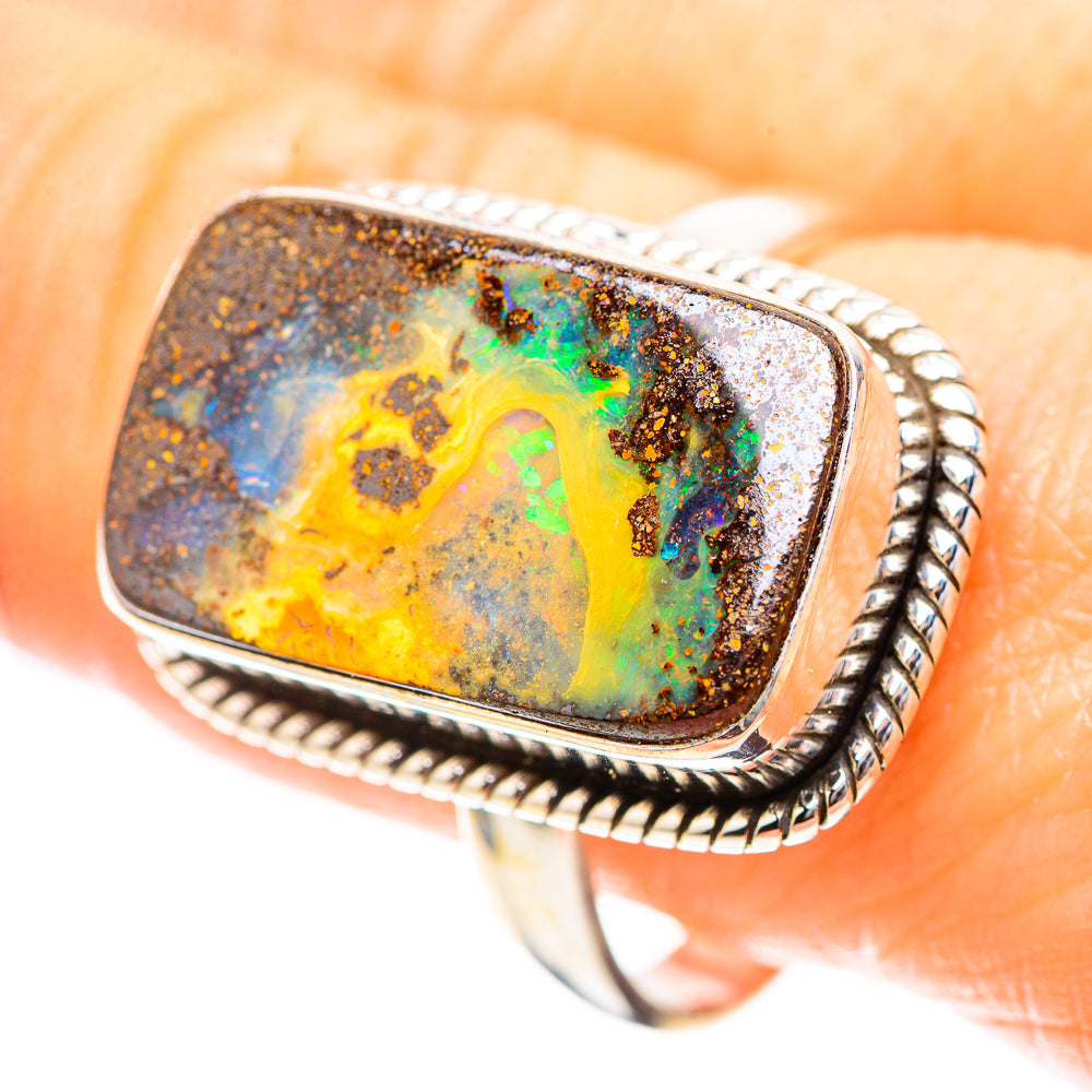 Boulder Opal 925 Sterling Silver Ring Size 10.5 (925 Sterling Silver) RING137234