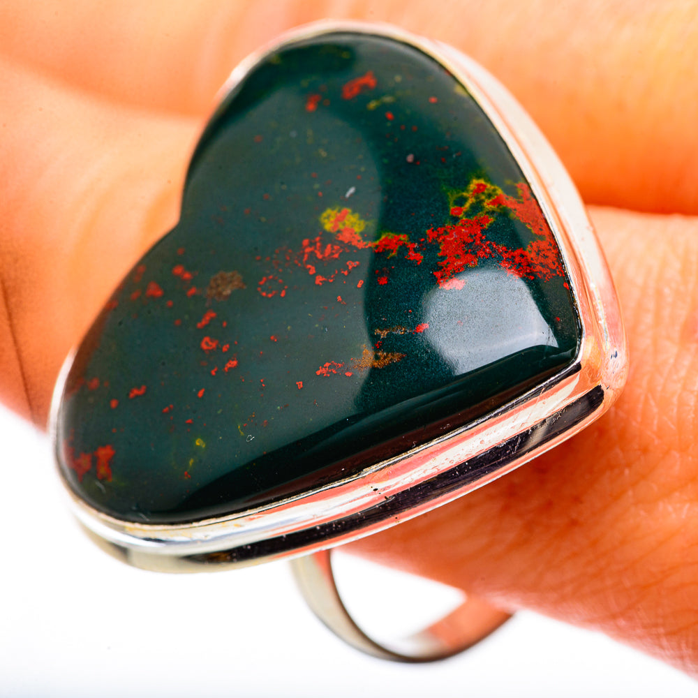 Huge Bloodstone Ring Size 12 (925 Sterling Silver) RING135909