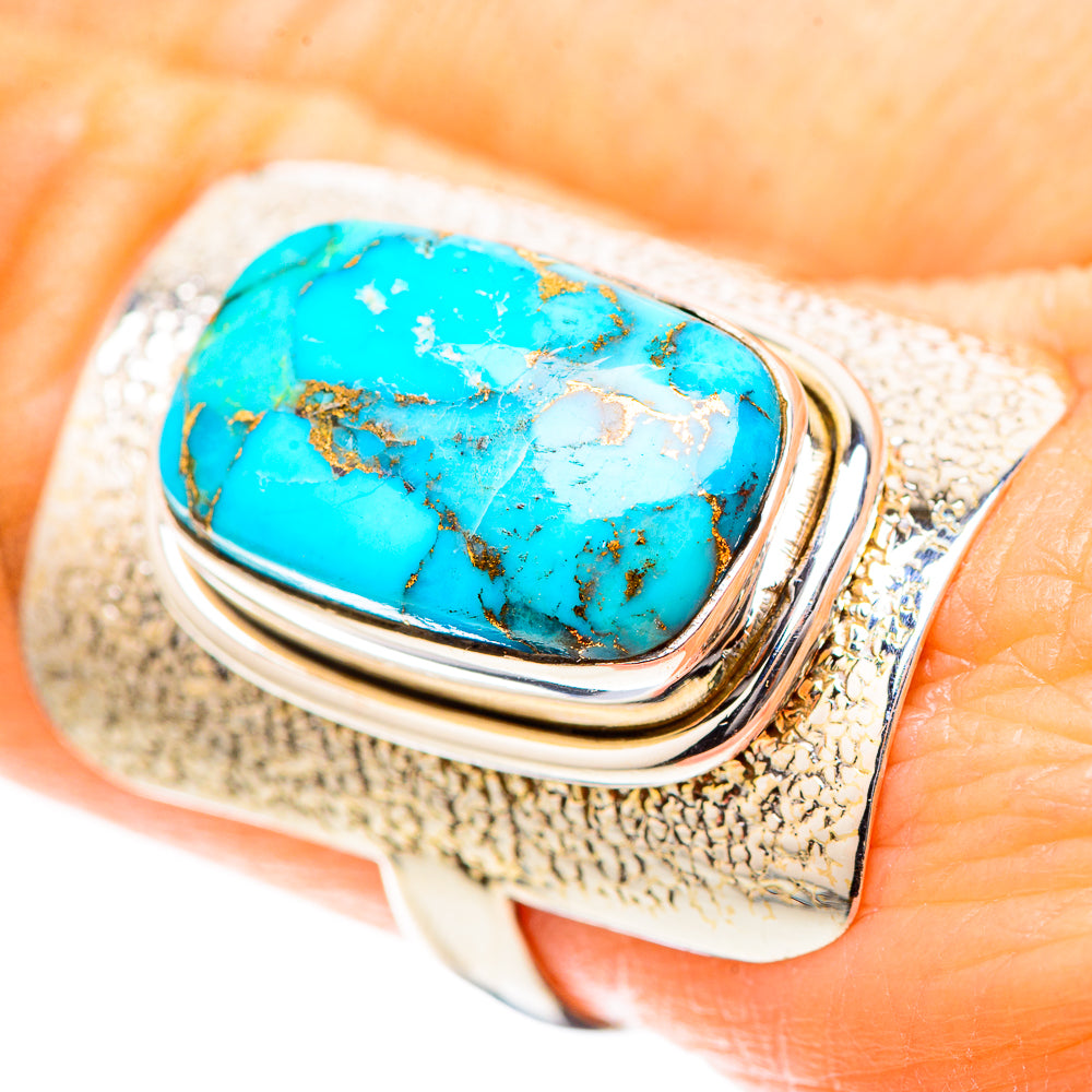 Blue Copper Composite Turquoise 925 Sterling Silver Ring Size 8.75 (925 Sterling Silver) RING137240
