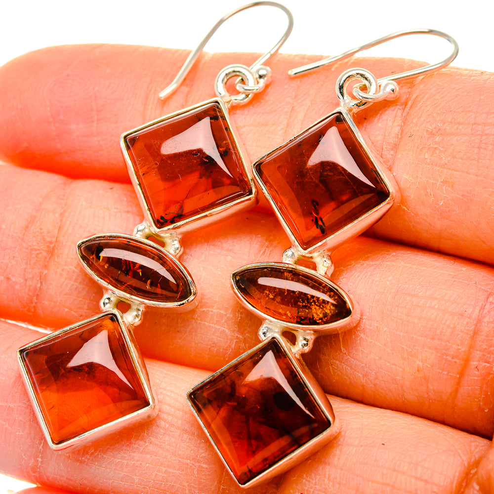 Baltic Amber Earrings 2" (925 Sterling Silver) EARR431793