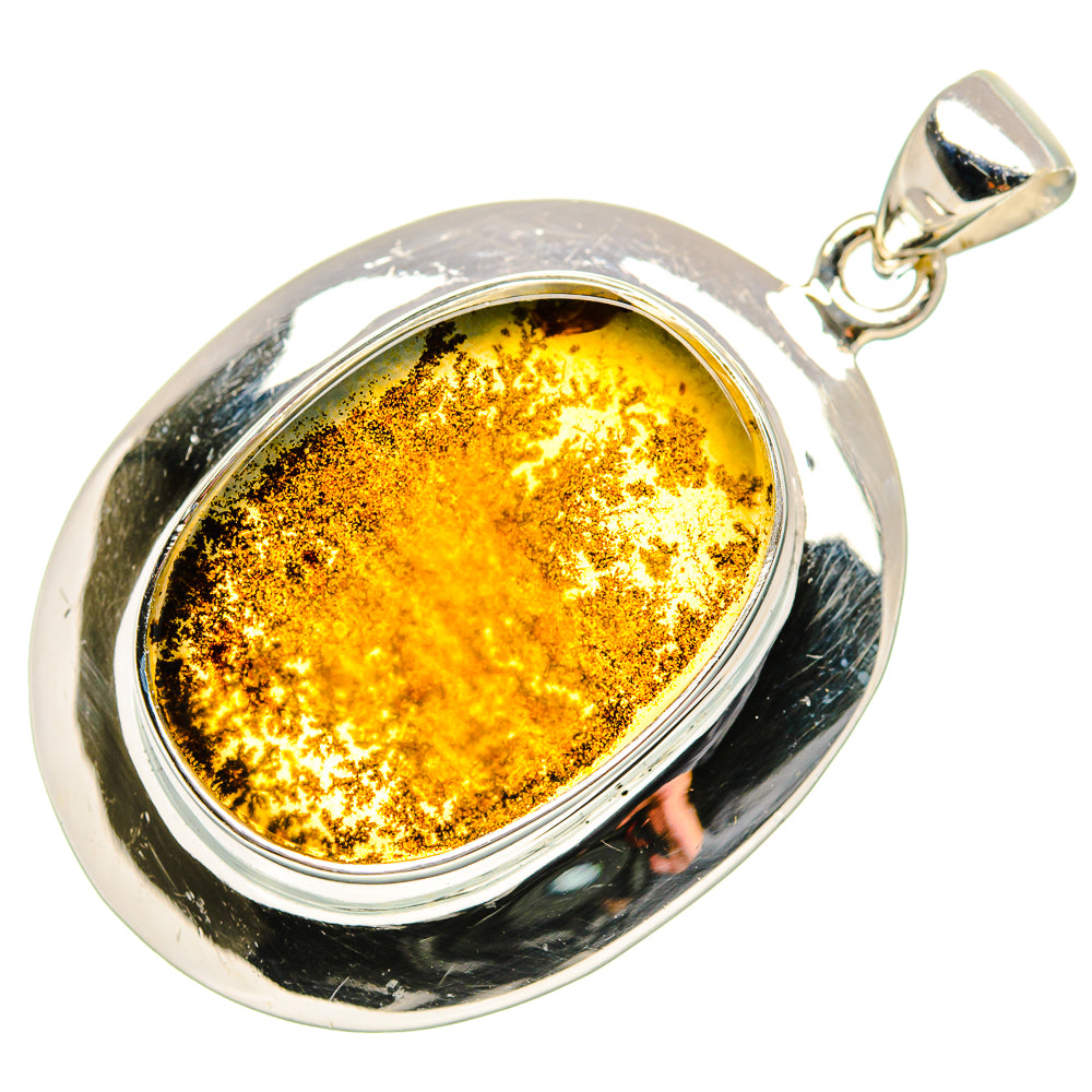 Scenic Dendritic Agate Pendant 1 3/4"  (925 Sterling Silver) PD36928