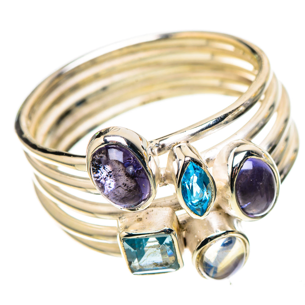 Natural Tanzanite, Blue Topaz, Aquamarine 925 Sterling Silver Ring Size 8.75 (925 Sterling Silver) RING137662